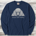 Poodle White Nope Long Sleeve Tee - True Navy
