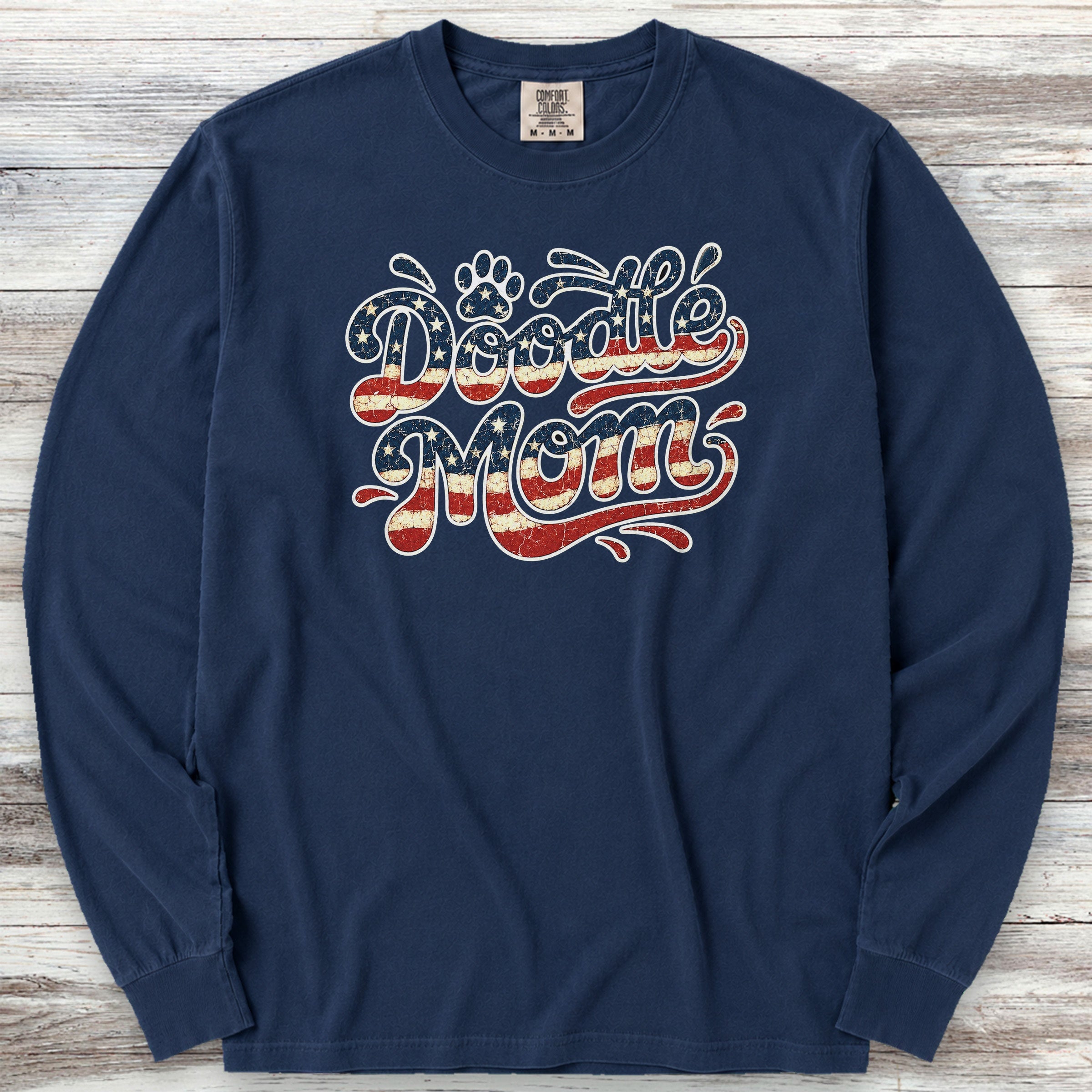 Doodle USA Mom Long Sleeve Tee - True Navy
