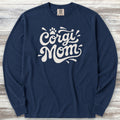 Corgi Groovy Mom Long Sleeve Tee - True Navy