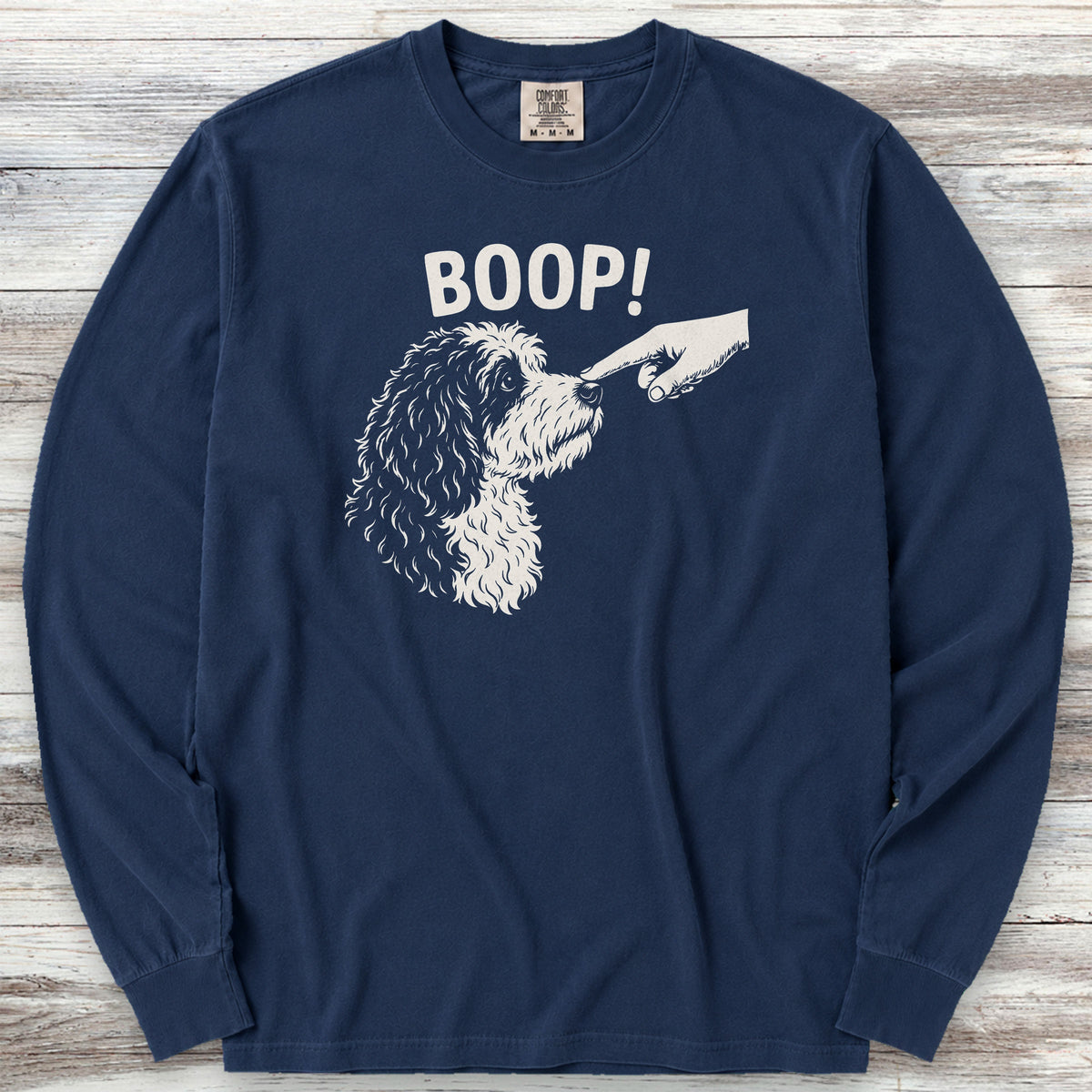 Sheepadoodle BOOP! Long Sleeve Tee - True Navy