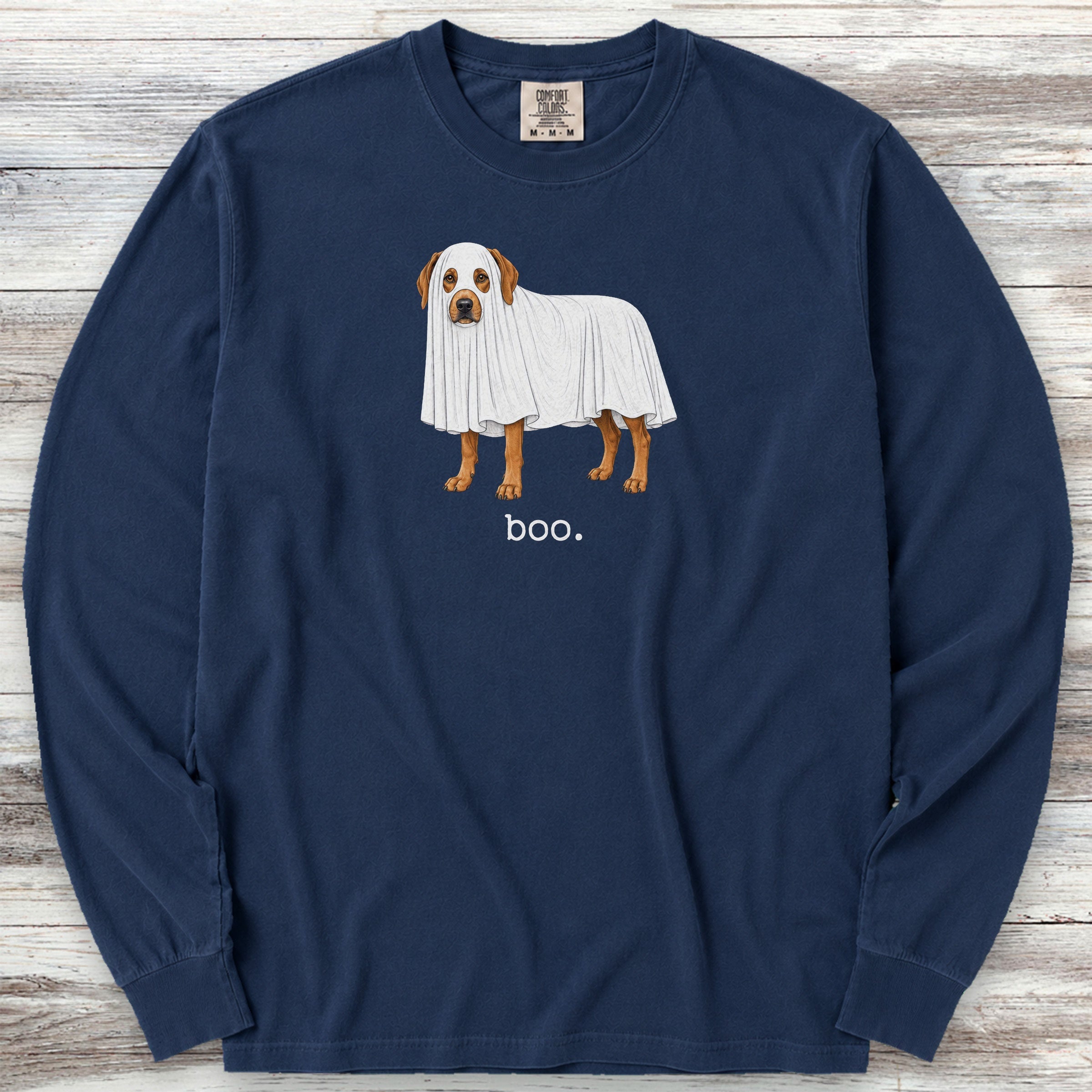 Rhodesian Ridgeback Boo Long Sleeve Tee - True Navy