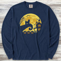 Shih Tzu Halloween Moon Long Sleeve Tee - True Navy