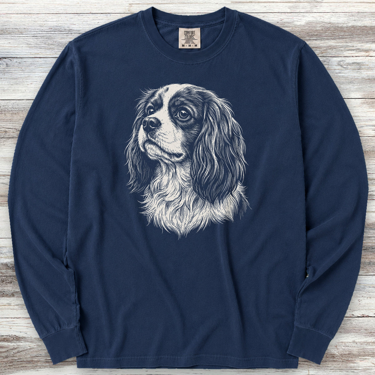 Cavalier King Charles Spaniel Loyalty Long Sleeve Tee - True Navy
