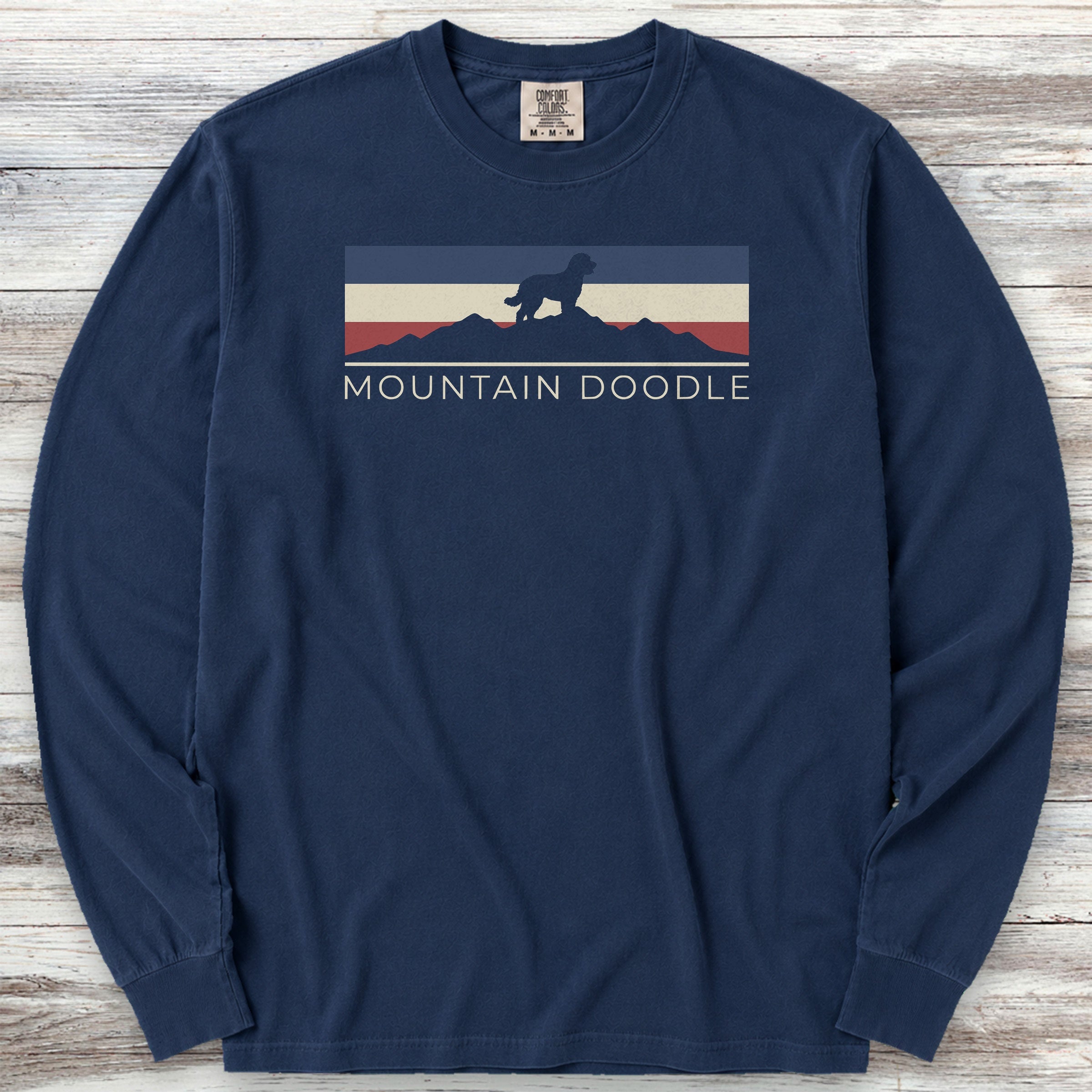 Bernedoodle USA Sunset Long Sleeve Tee - True Navy