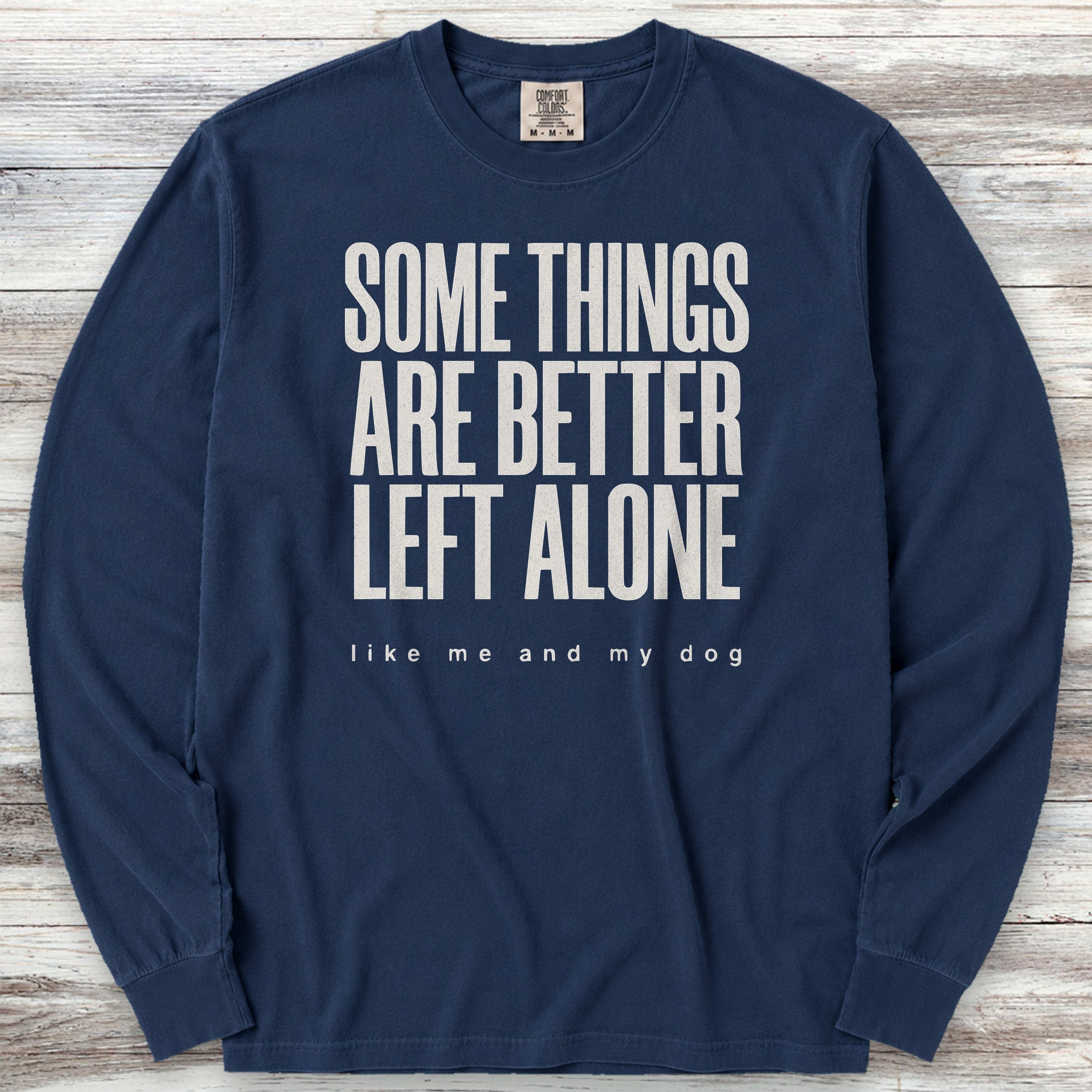 Dog Introvert Long Sleeve Tee - True Navy