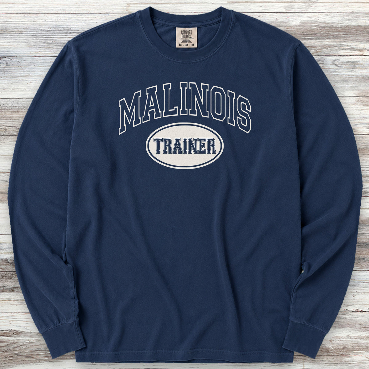 Belgian Malinois University Trainer Long Sleeve Tee - True Navy