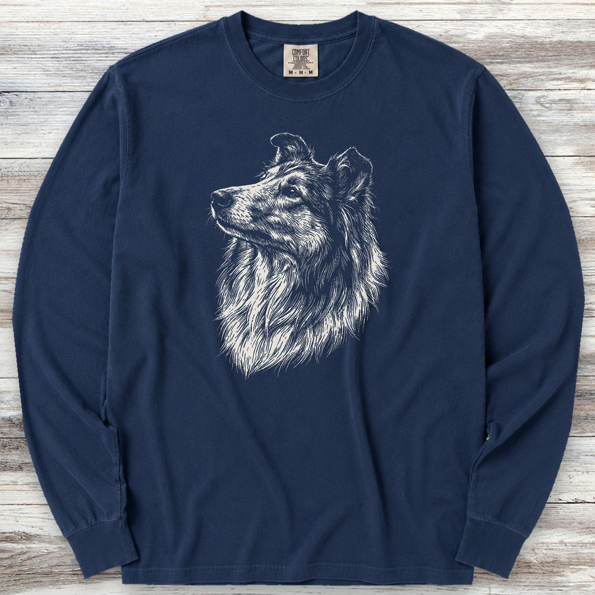 Rough Collie Loyalty Long Sleeve Tee - True Navy