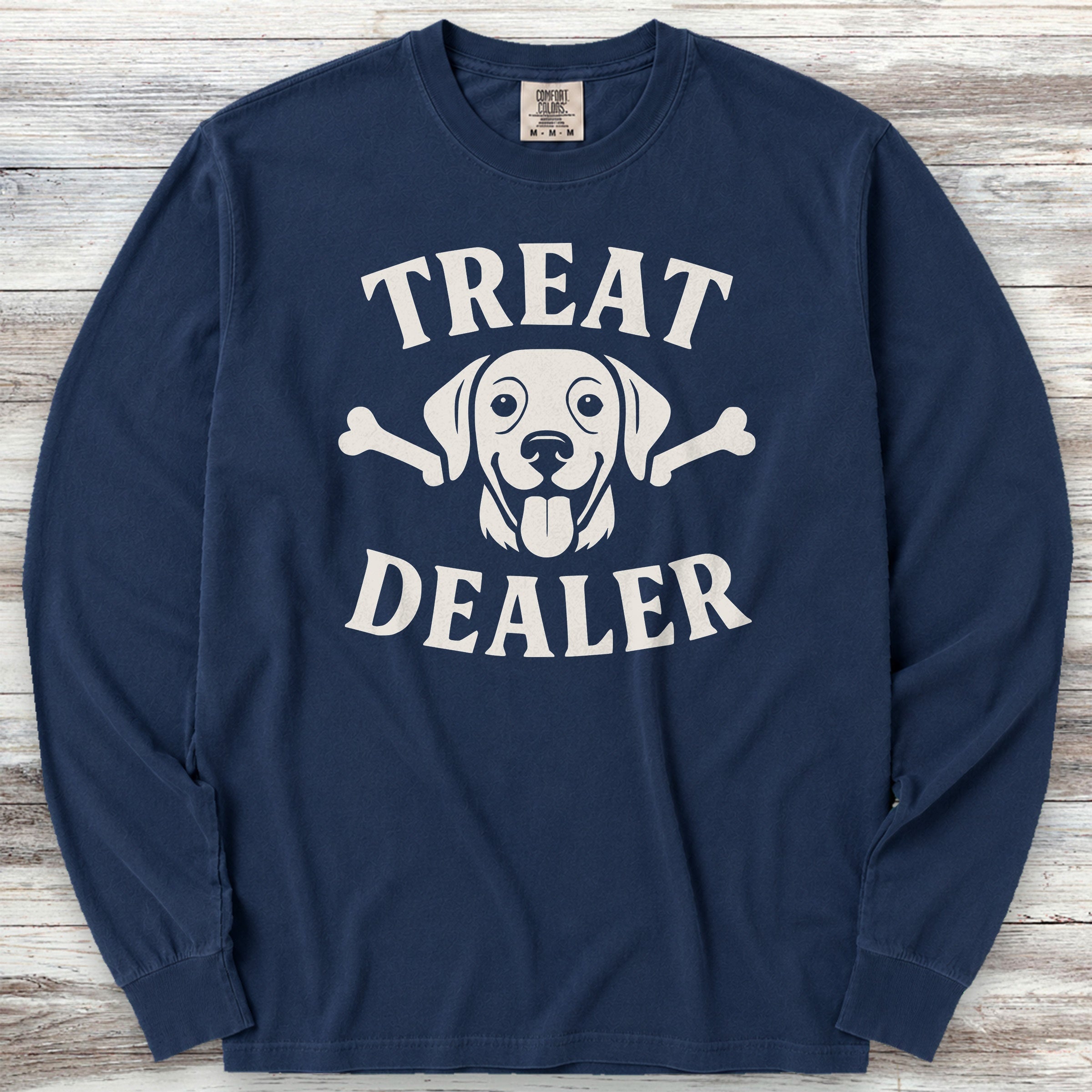Treat Dealer Bones Long Sleeve Tee - True Navy