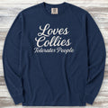 Collie Tolerates People Long Sleeve Tee - True Navy