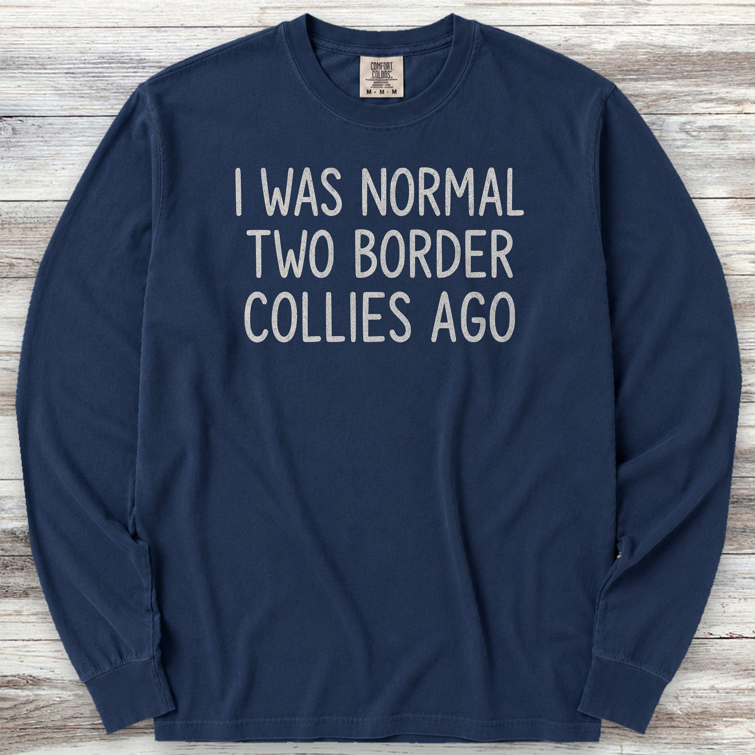 Border Collie Normal Long Sleeve Tee - True Navy