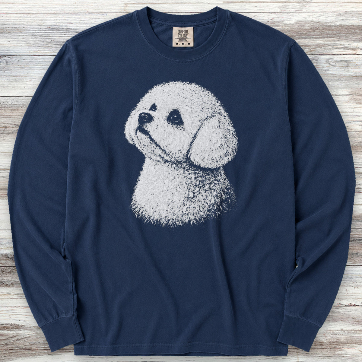 Bichon Frise Loyalty Long Sleeve Tee - True Navy