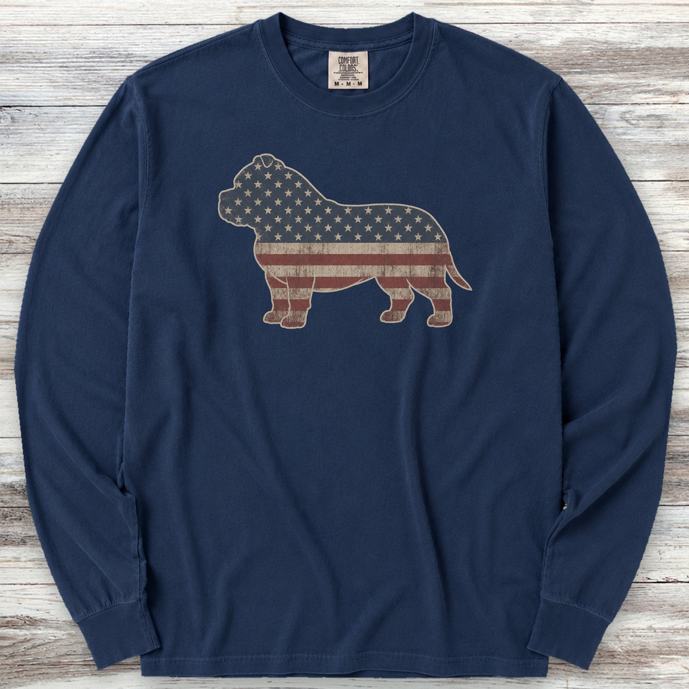 American Bully Vintage USA Long Sleeve Tee - True Navy