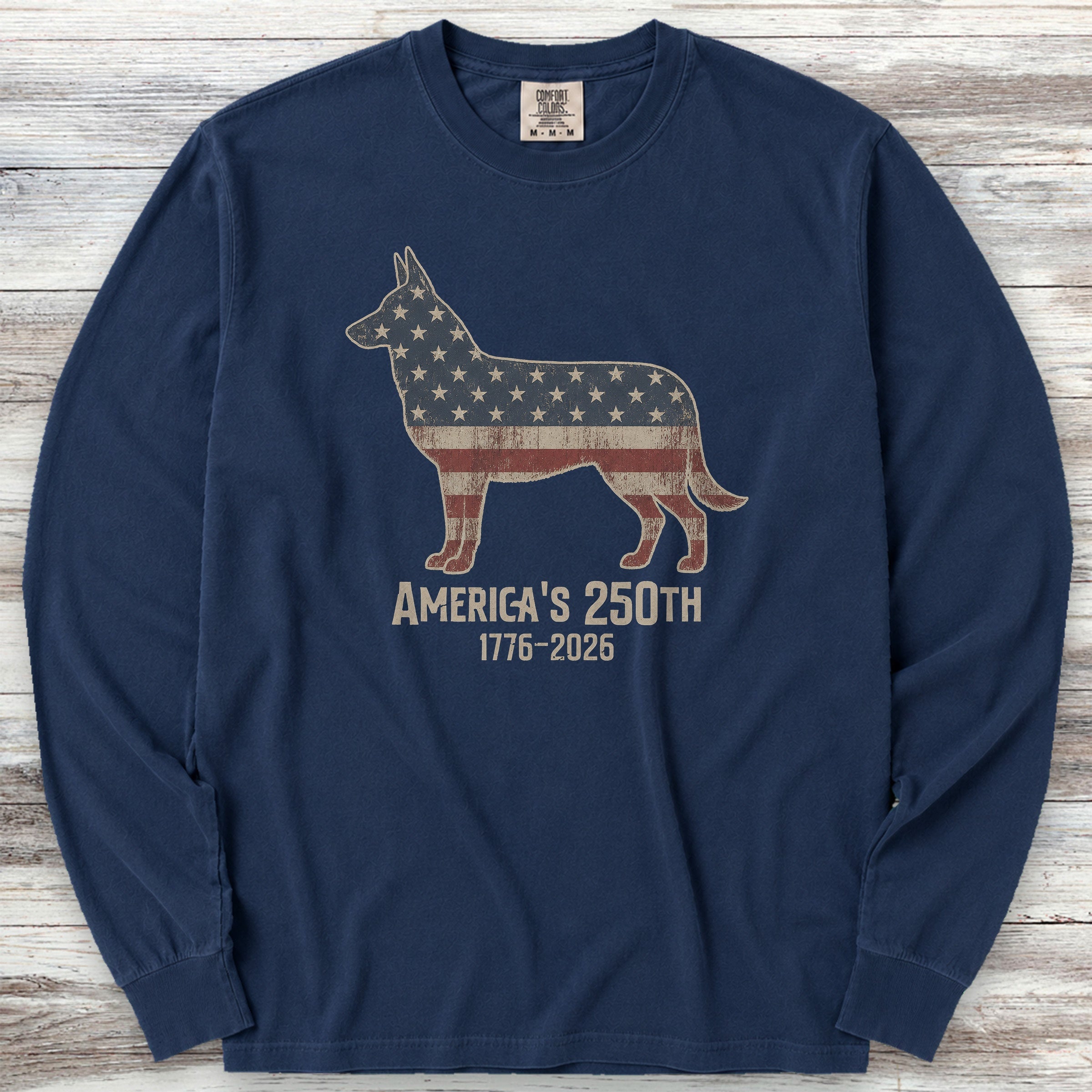 Belgian Malinois 250 Long Sleeve Tee - True Navy