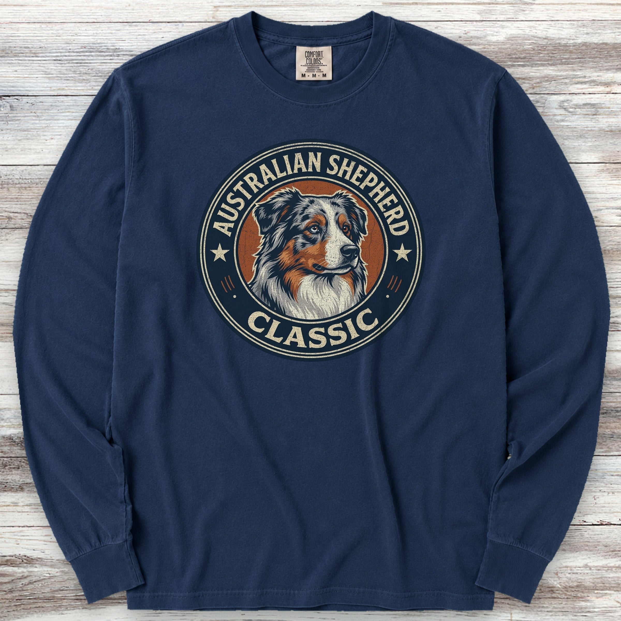 Australian Shepherd Classic Long Sleeve Tee - True Navy