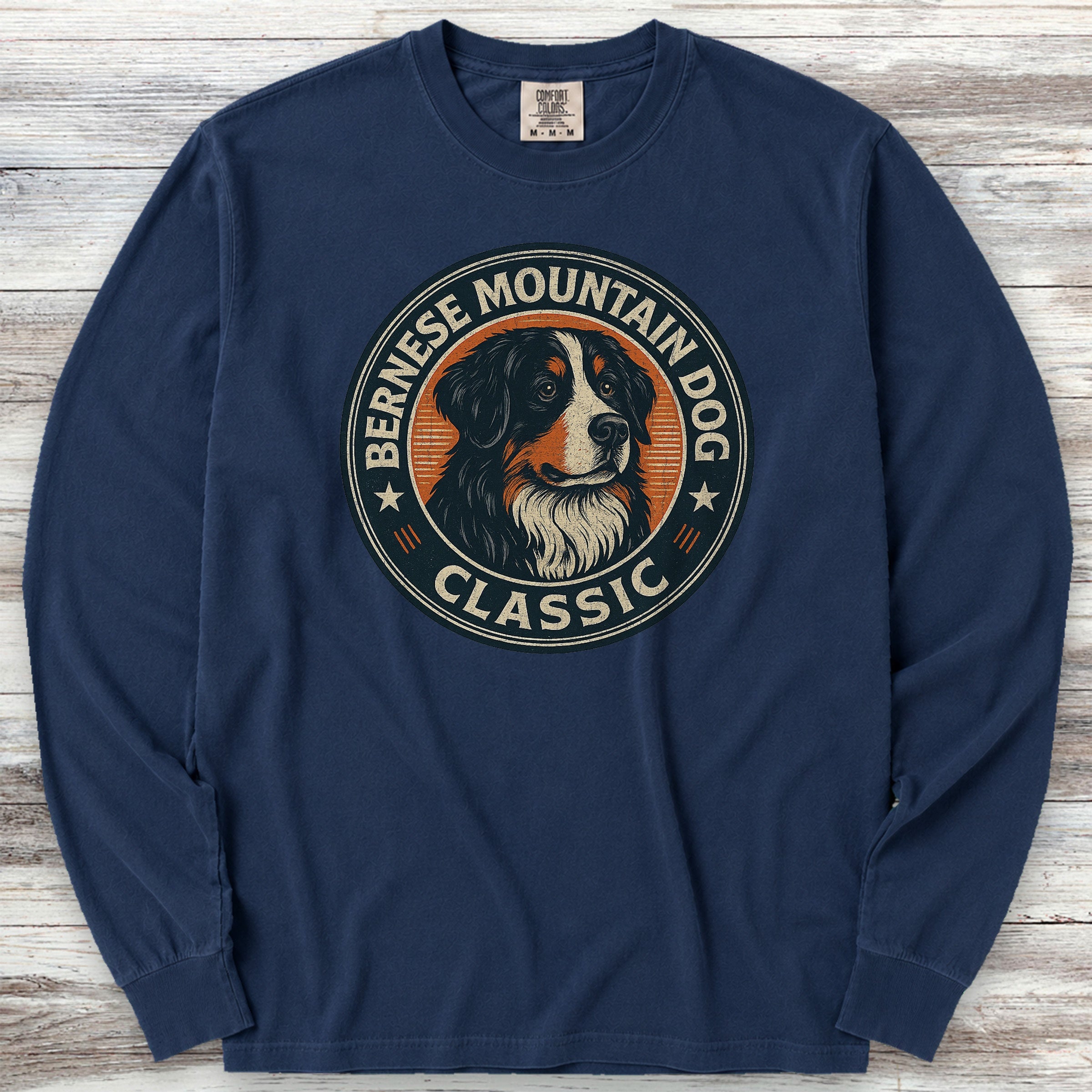 Bernese Mountain Dog Classic Long Sleeve Tee - True Navy