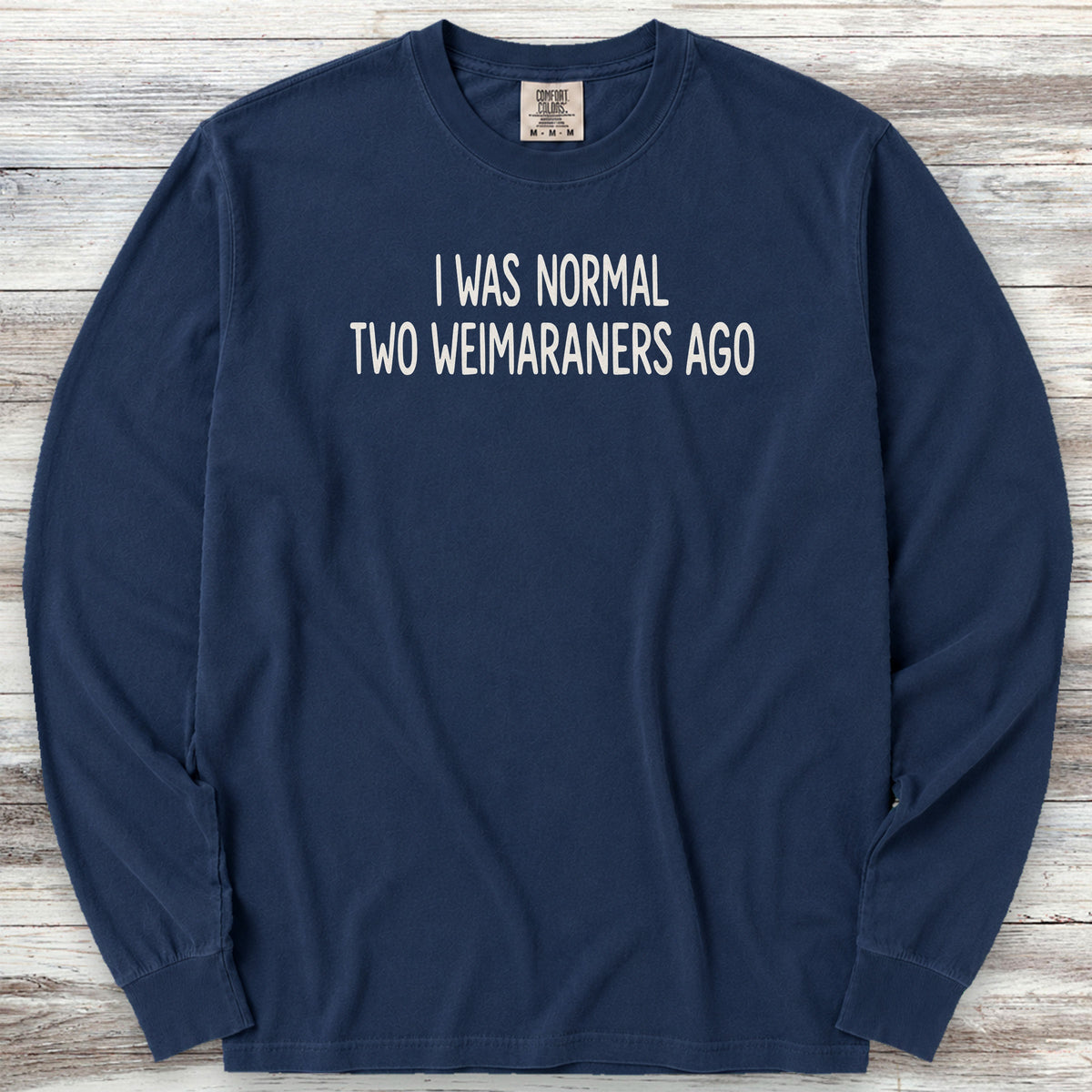 Weimaraner Normal Long Sleeve Tee - True Navy