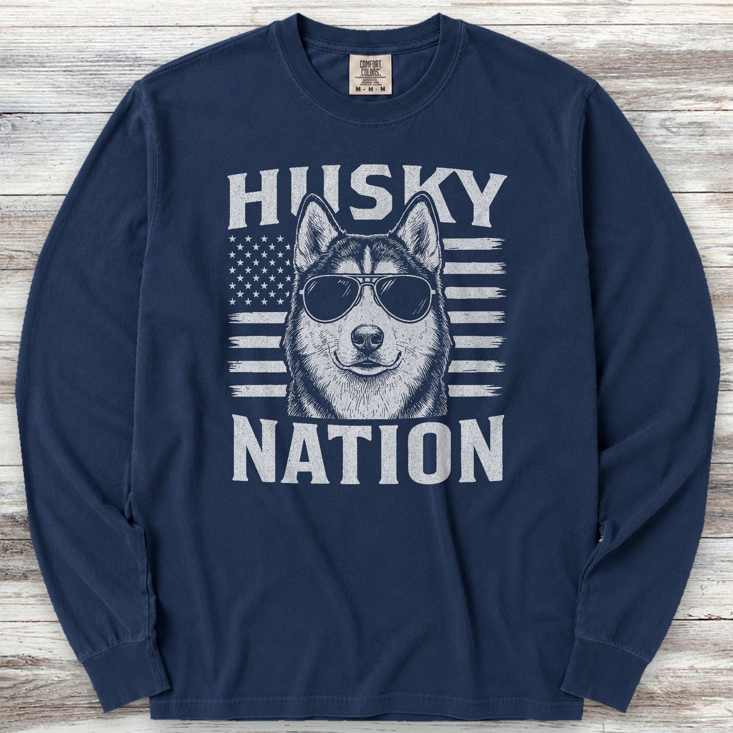 Husky Nation Long Sleeve Tee - True Navy