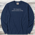 Pomeranian Help Long Sleeve Tee - True Navy
