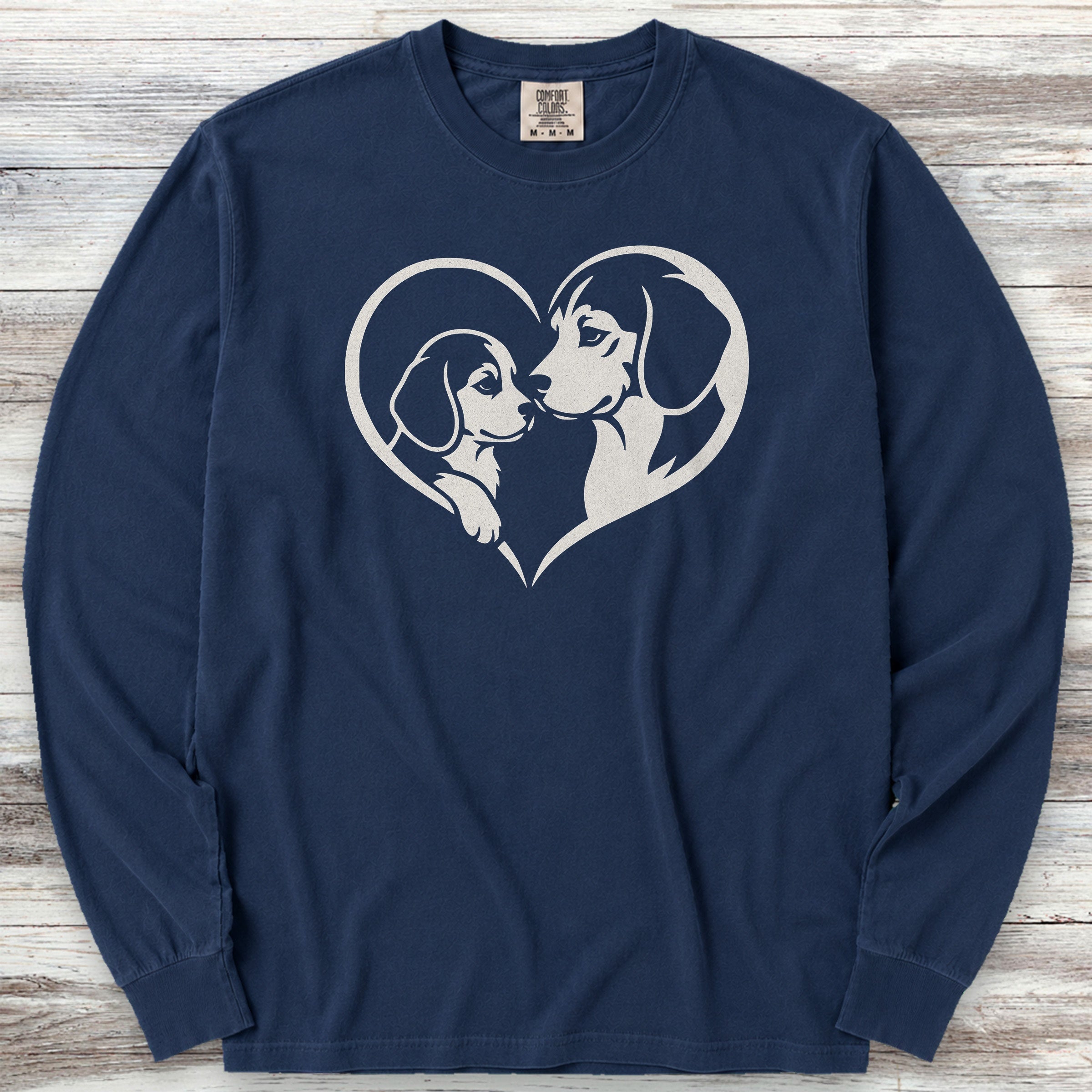 Beagle Heart Bond Long Sleeve Tee - True Navy