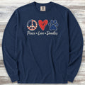 Peace Love Doodles USA Long Sleeve Tee - True Navy