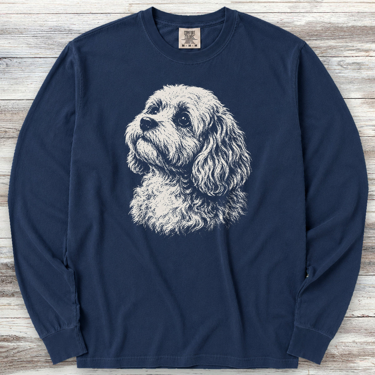 Cavapoo Loyalty Long Sleeve Tee - True Navy