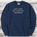Dachshund Girl Long Sleeve Tee - True Navy