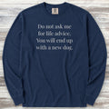 Life Advice Long Sleeve Tee - True Navy