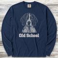 German Shorthaired Pointer Old School Long Sleeve Tee - True Navy