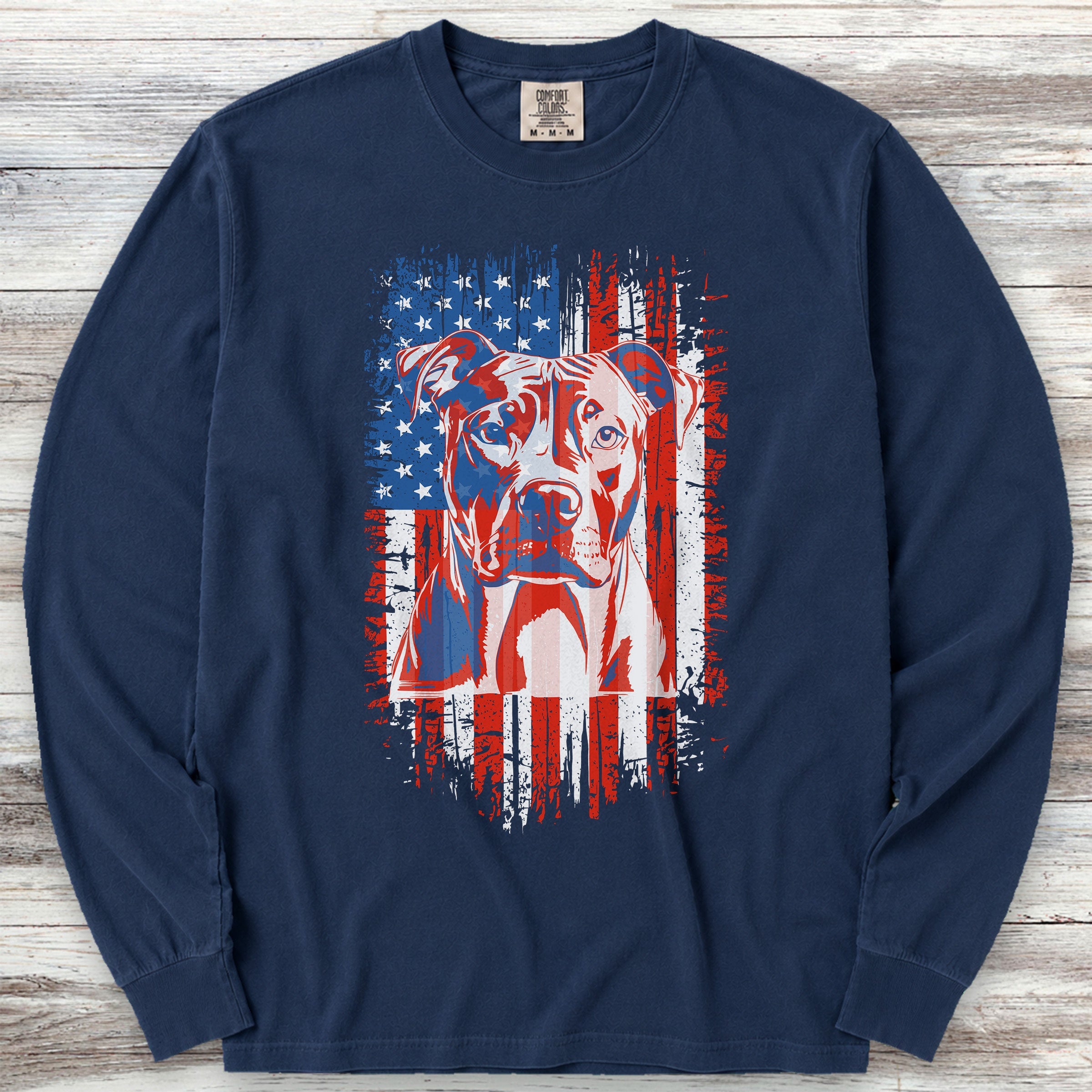 Pit Bull USA Long Sleeve Tee - True Navy