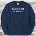Dachshund Thankful Long Sleeve Tee - True Navy
