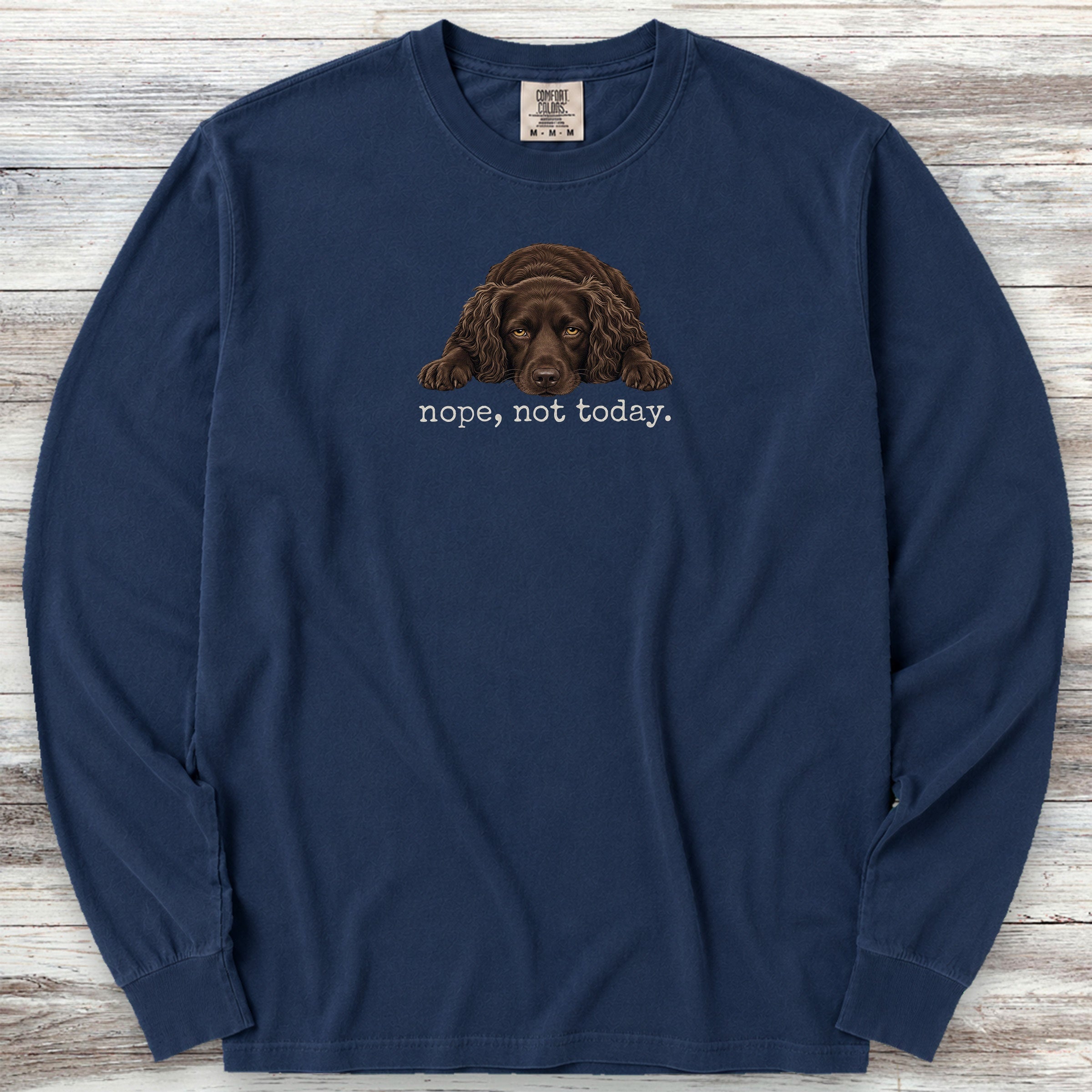 Boykin Spaniel Nope Long Sleeve Tee - True Navy