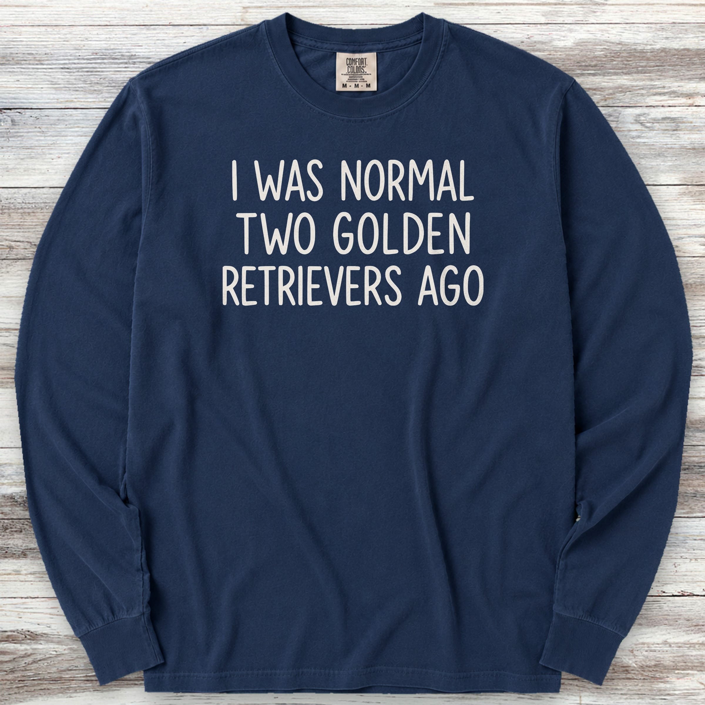 Golden Retriever Normal Long Sleeve Tee - True Navy