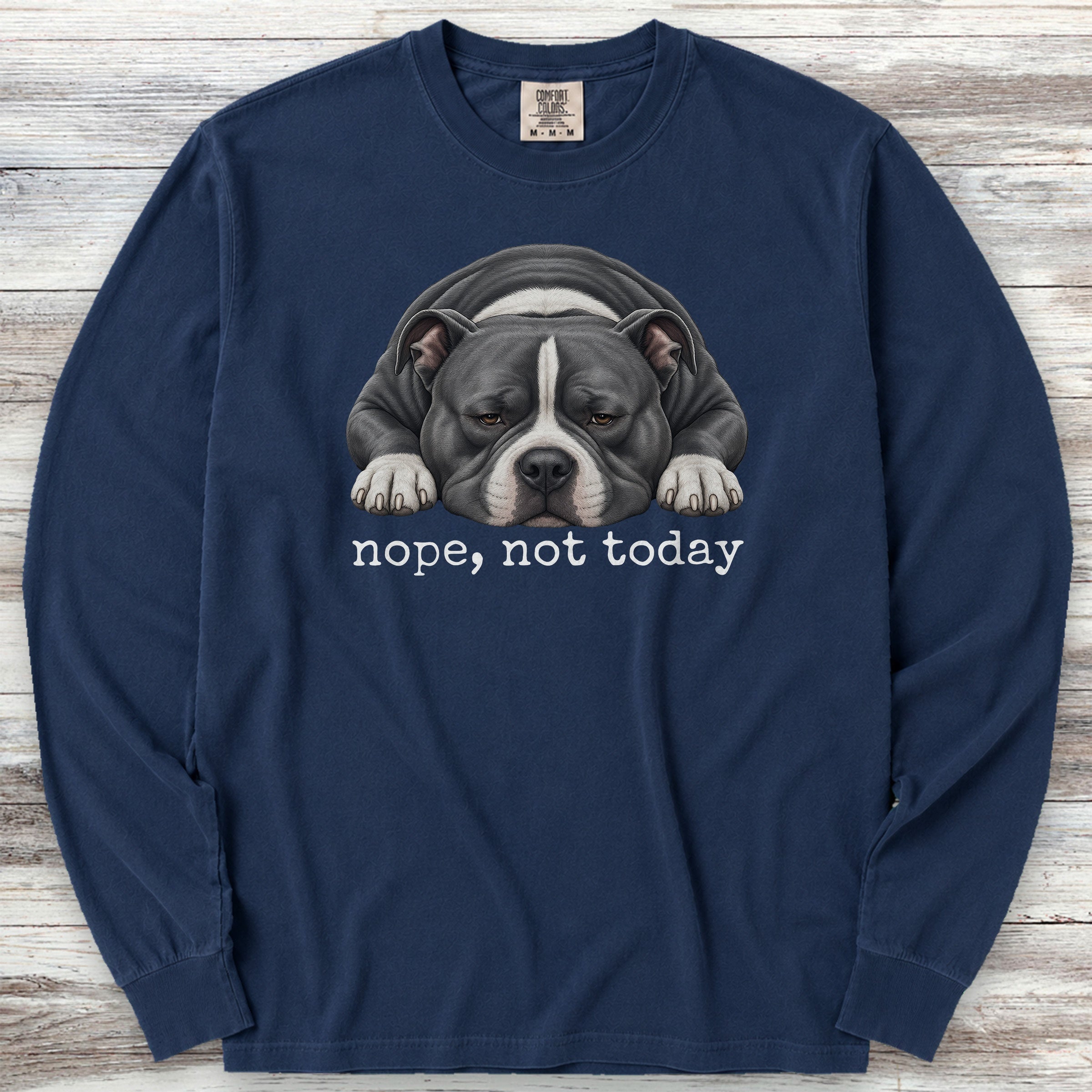American Bully Nope Long Sleeve Tee - True Navy