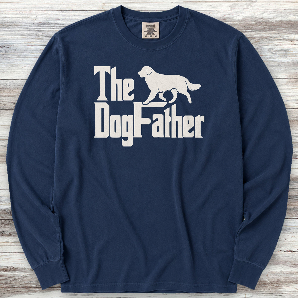 Golden Retriever Dog Father Long Sleeve Tee - True Navy