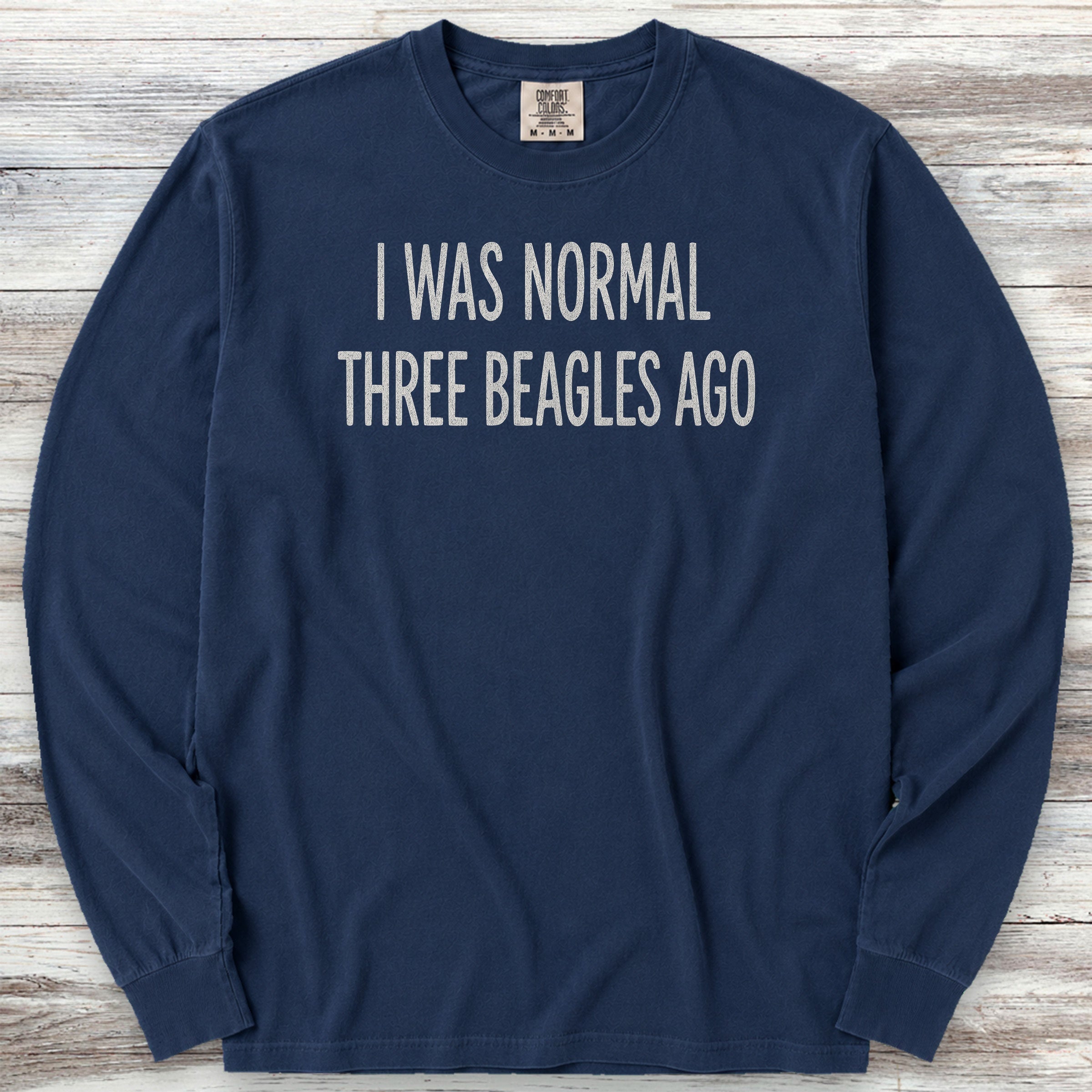 Normal 3 Beagles Ago Long Sleeve Tee - True Navy