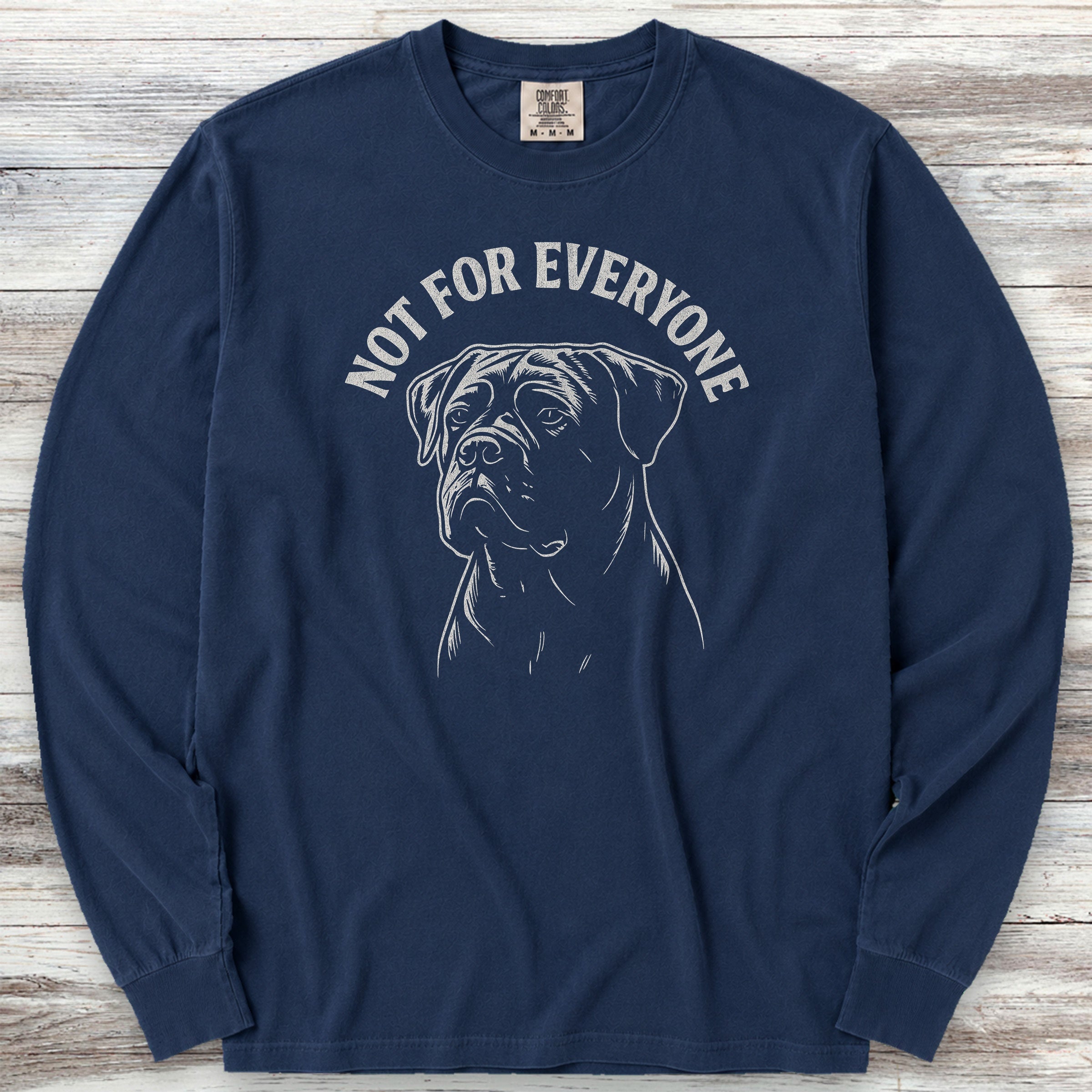 Cane Corso Not Everyone Natural Long Sleeve Tee - True Navy