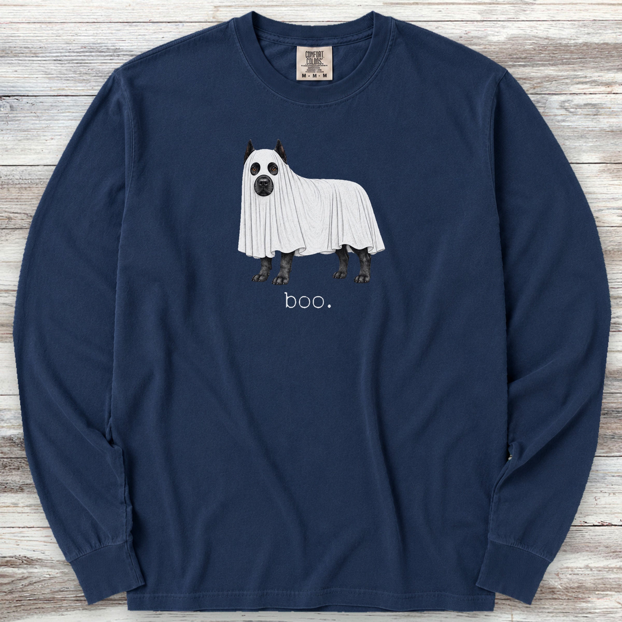 Cane Corso Boo Long Sleeve Tee - True Navy