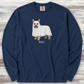Silky Terrier Boo Long Sleeve Tee - True Navy