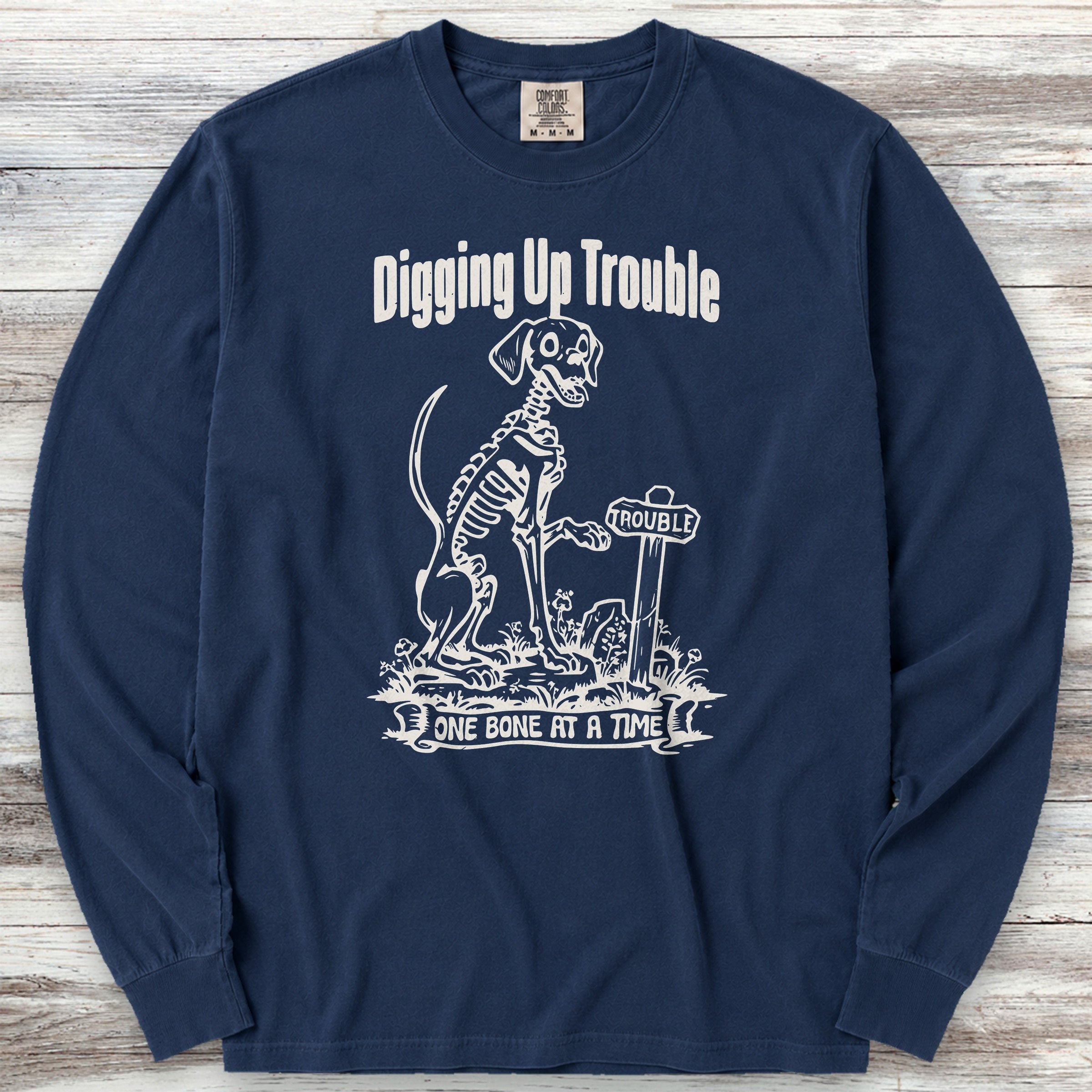 Digging Up Trouble Long Sleeve Tee - True Navy