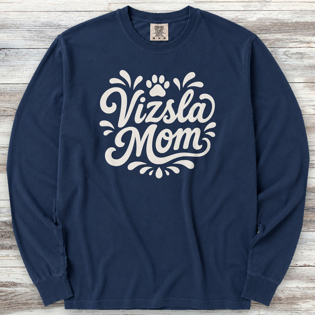 Vizsla Groovy Mom Long Sleeve Tee - True Navy