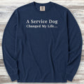 Service Dog Changed Life Long Sleeve Tee - True Navy
