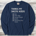 Shetland Sheepdog Herding List Long Sleeve Tee - True Navy