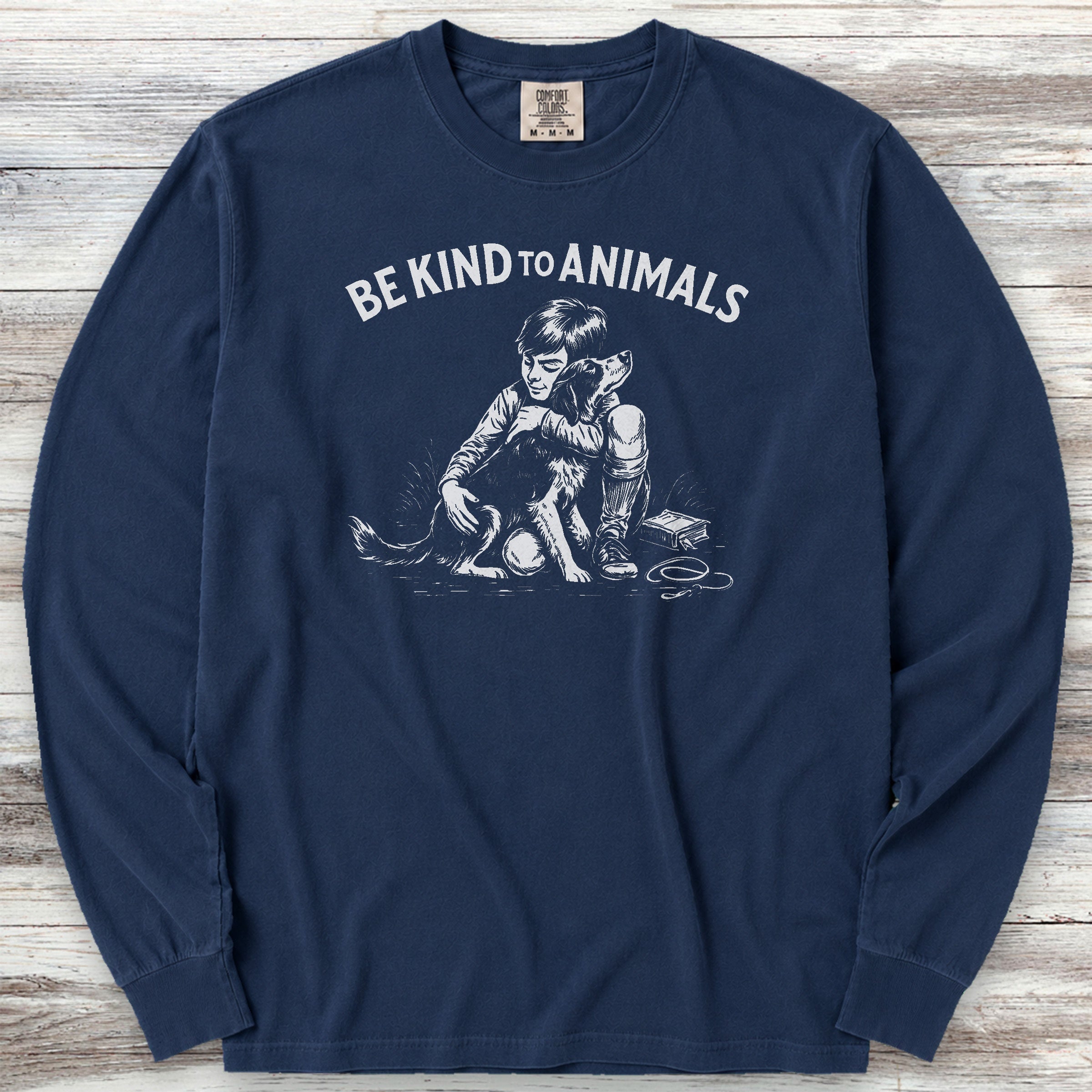 Be Kind to Animals Long Sleeve Tee - True Navy