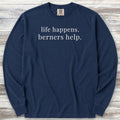 Bernese Mountain Dogs Help Long Sleeve Tee - True Navy