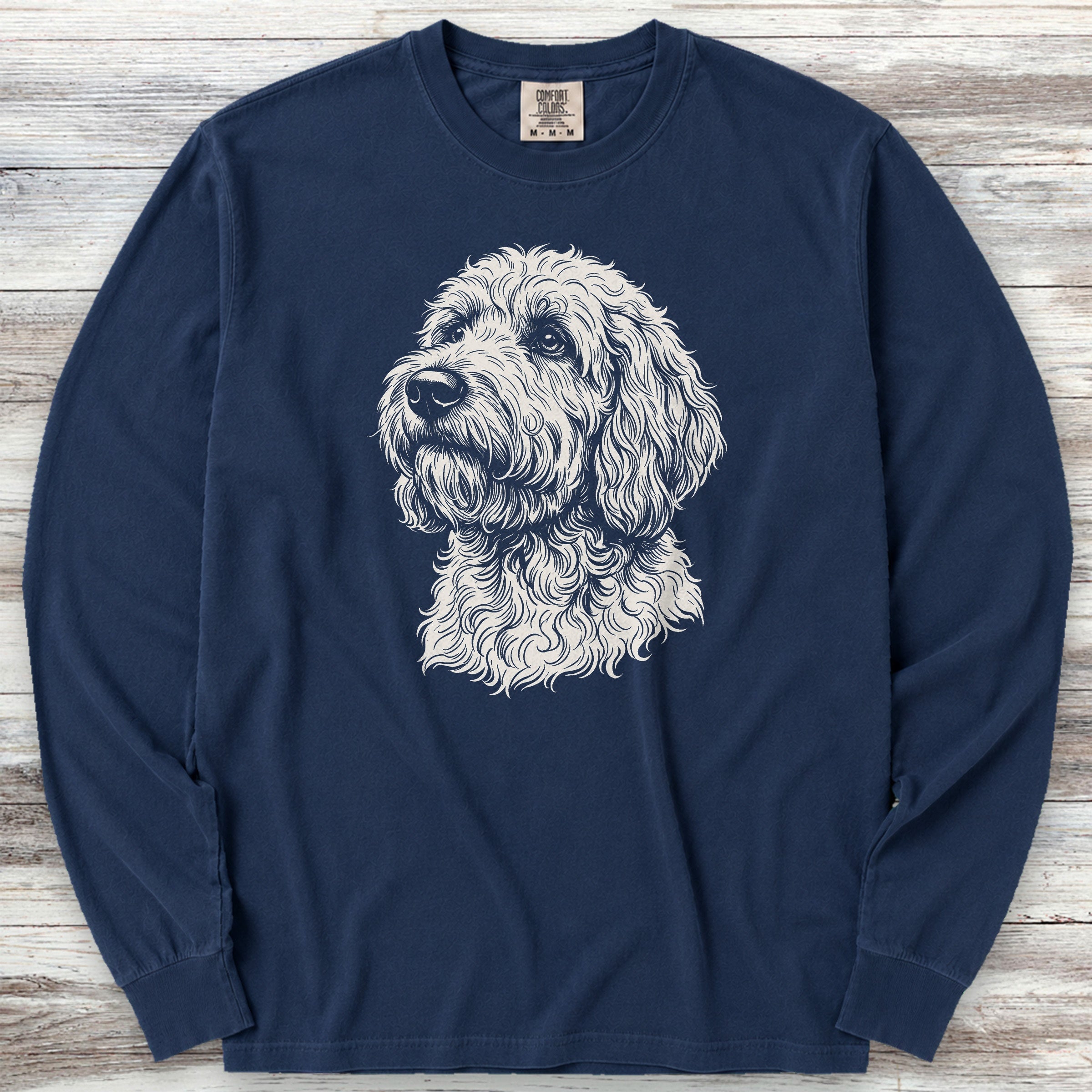 Goldendoodle Loyalty Long Sleeve Tee - True Navy