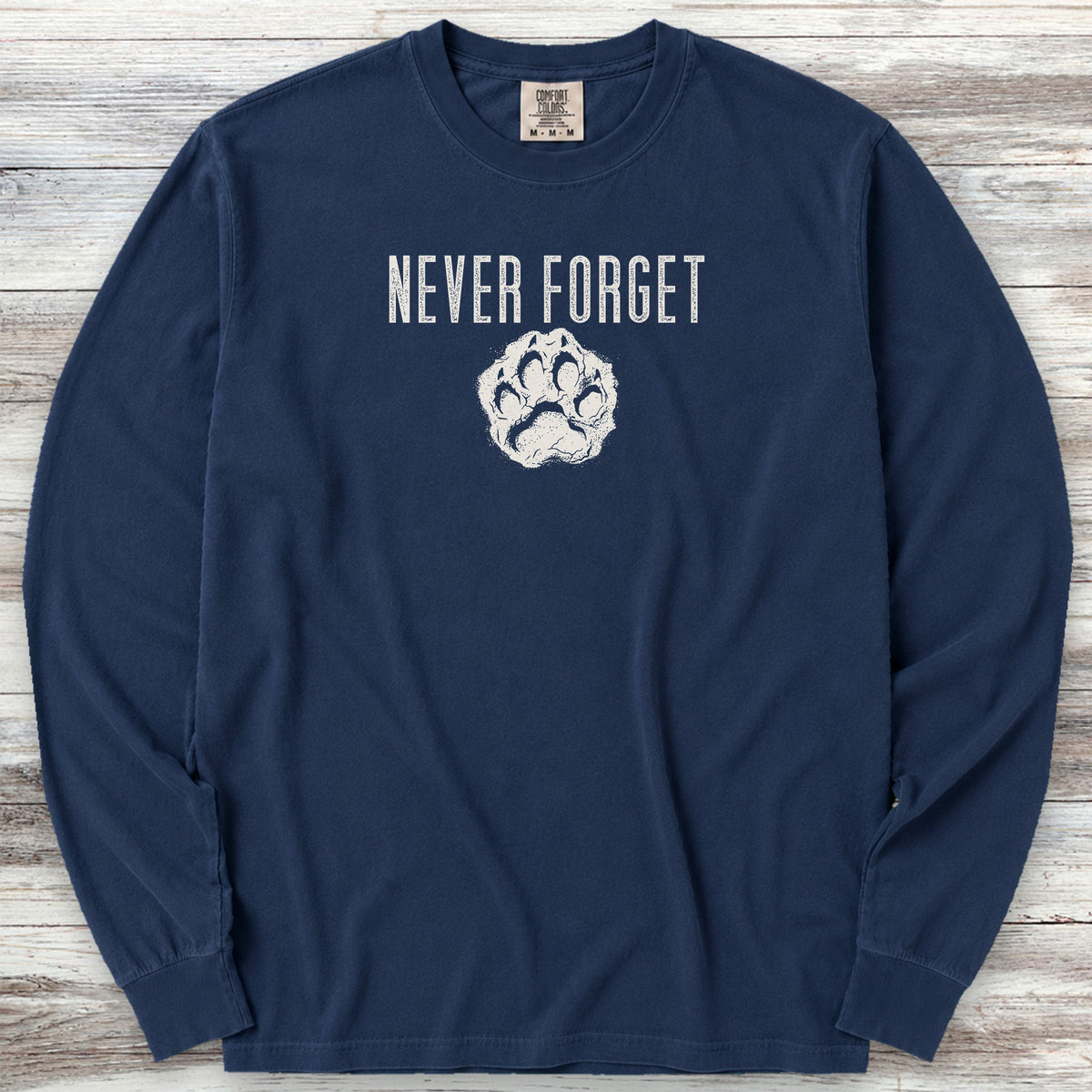 Never Forget Pawprint Long Sleeve Tee - True Navy