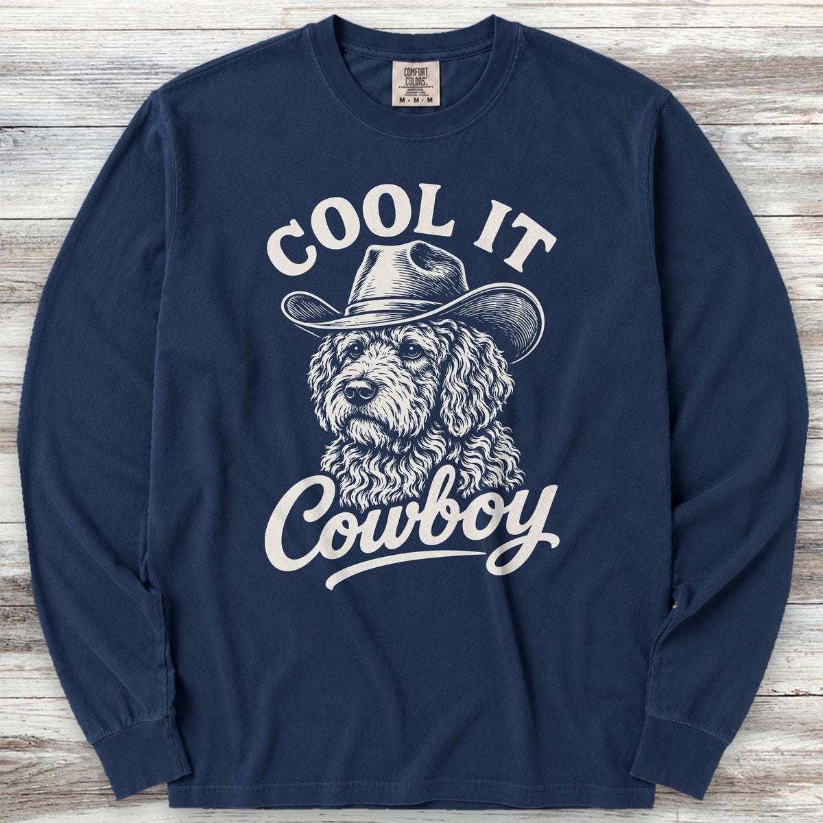 Labradoodle Cool It Long Sleeve Tee - True Navy
