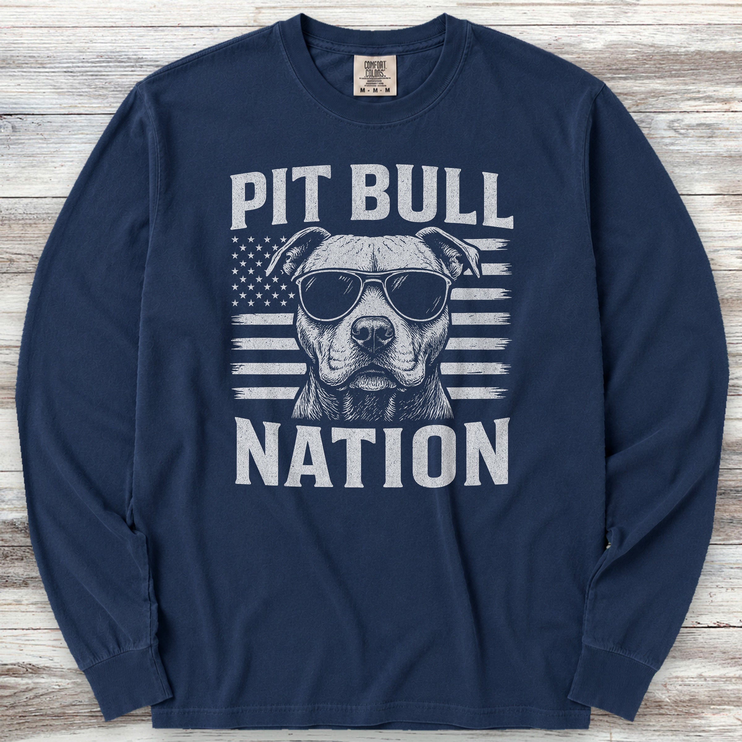 Pit Bull Nation Long Sleeve Tee - True Navy