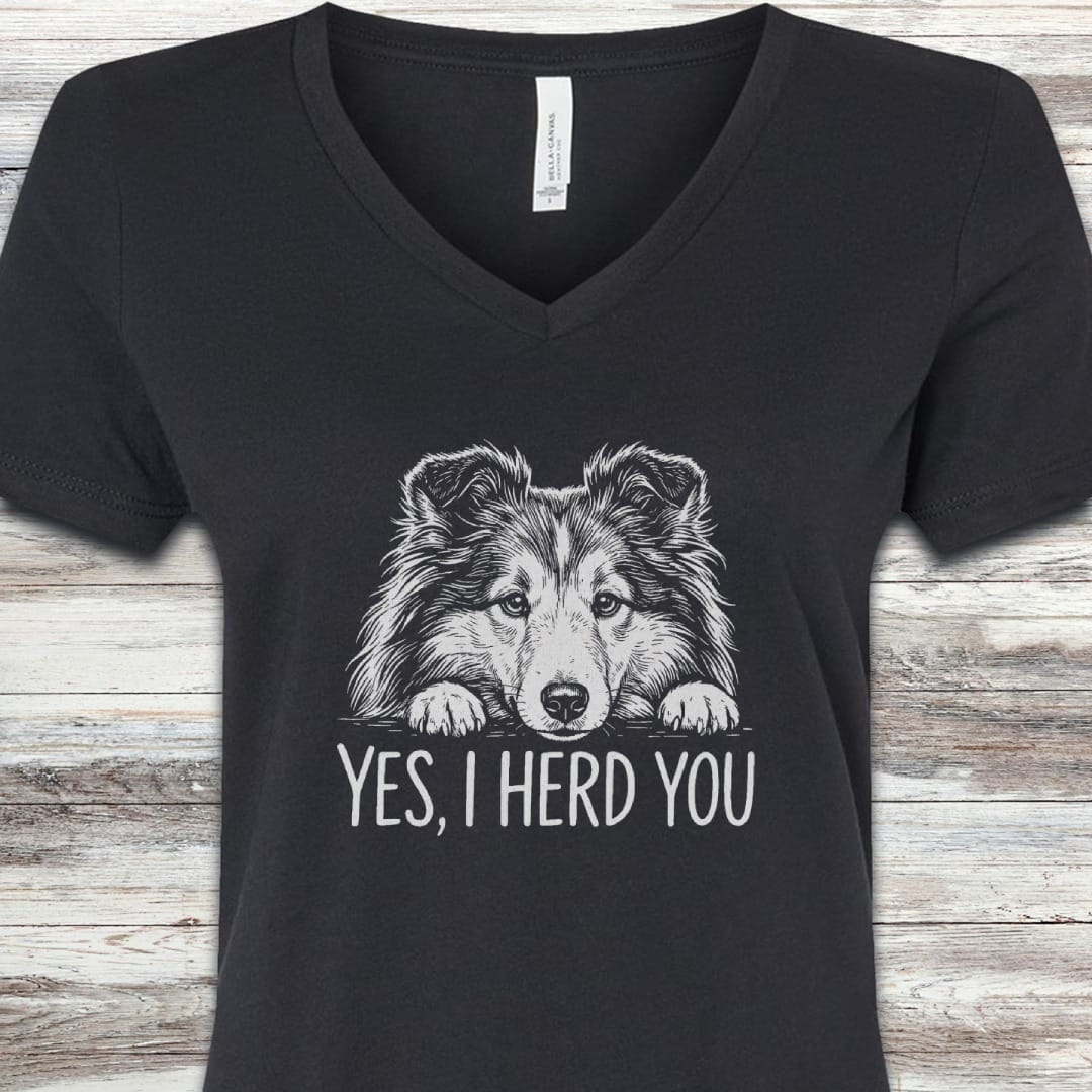 Shetland Sheepdog Herd You V-Neck Tee