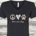Peace Love Dogs V-Neck Tee